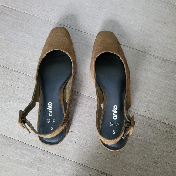 Anko Olive Suede Slingback Heels - Picture 9 of 9